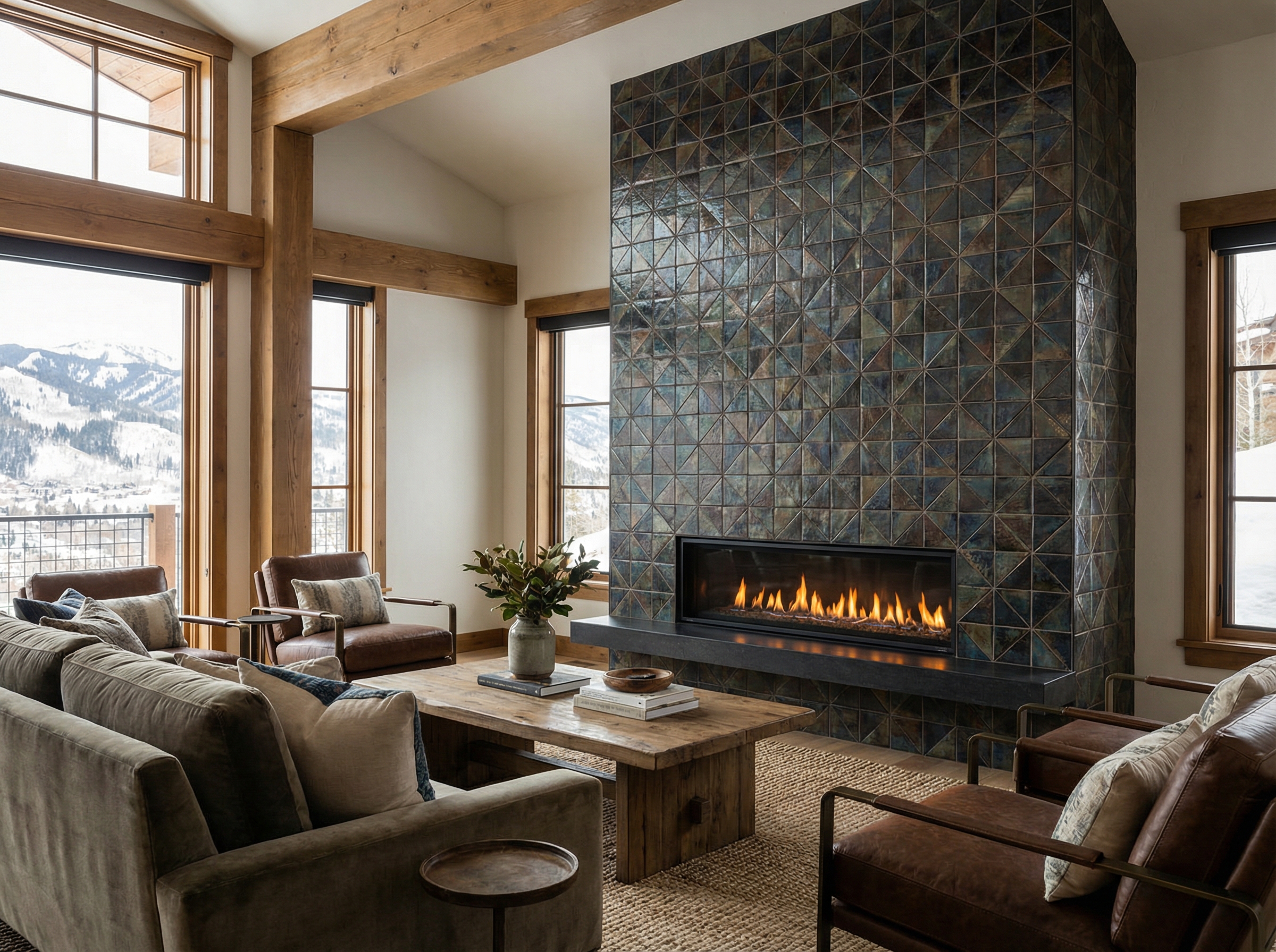 Fireplace tile surround