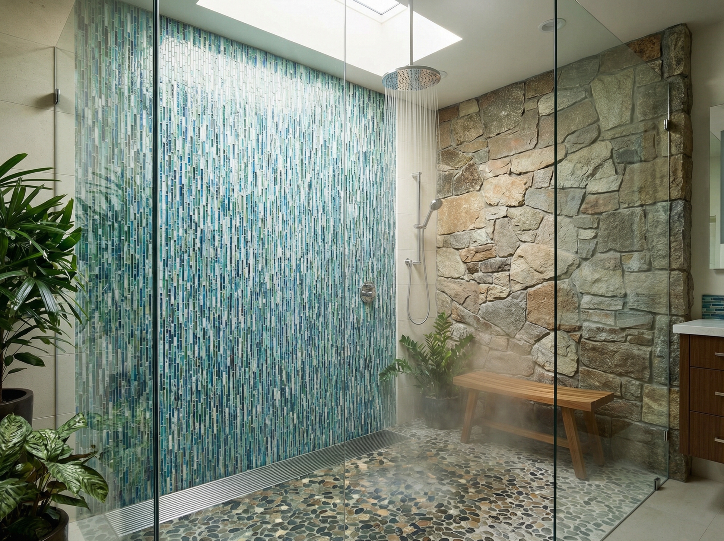 Spa-like walk-in shower